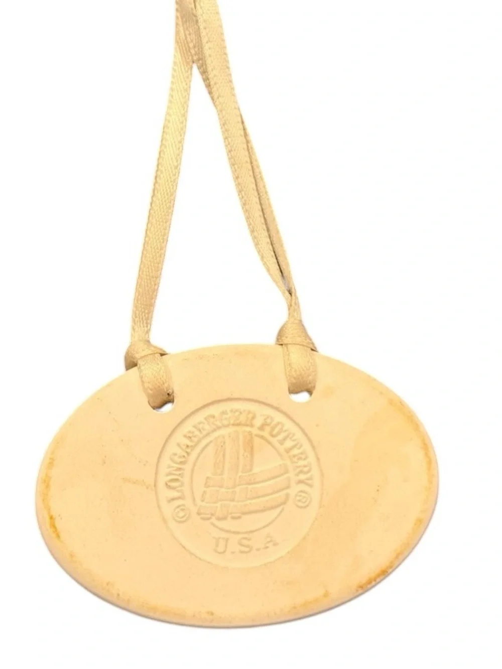 Longaberger Floral Oval Porcelain Tie On Basket Pendant - Pink, Purple, Green